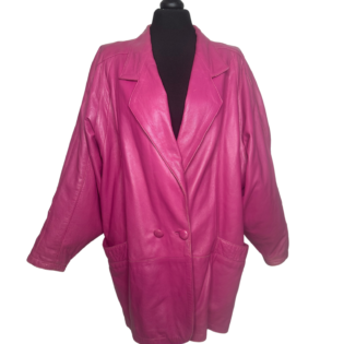 True Vintage Pink Leather Jacket