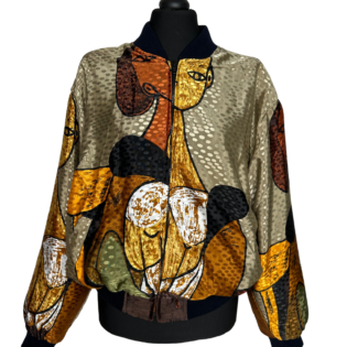 Picasso Bomber Jacket in Gold Colour Way