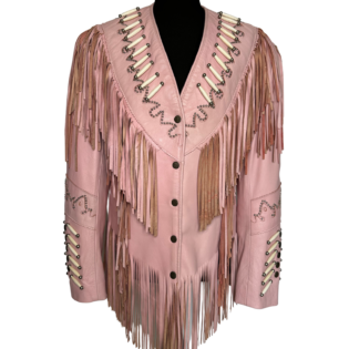 Pink Western Fringed Vintage Jacket
