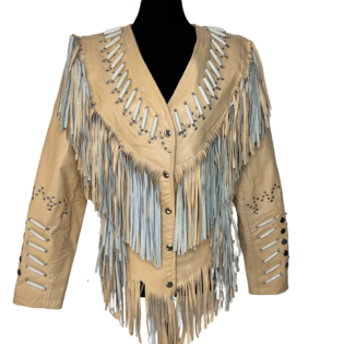 Peach Western Fringed Vintage Jacket
