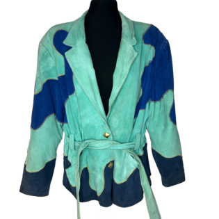 Vintage Suede Leather Patchwork Jacket