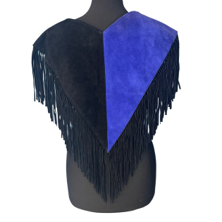 Western Suede Leather Fringed Cape - One Size
