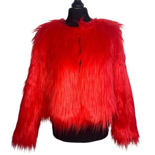 Dancing Leopard Red Faux Fur - Size M/L