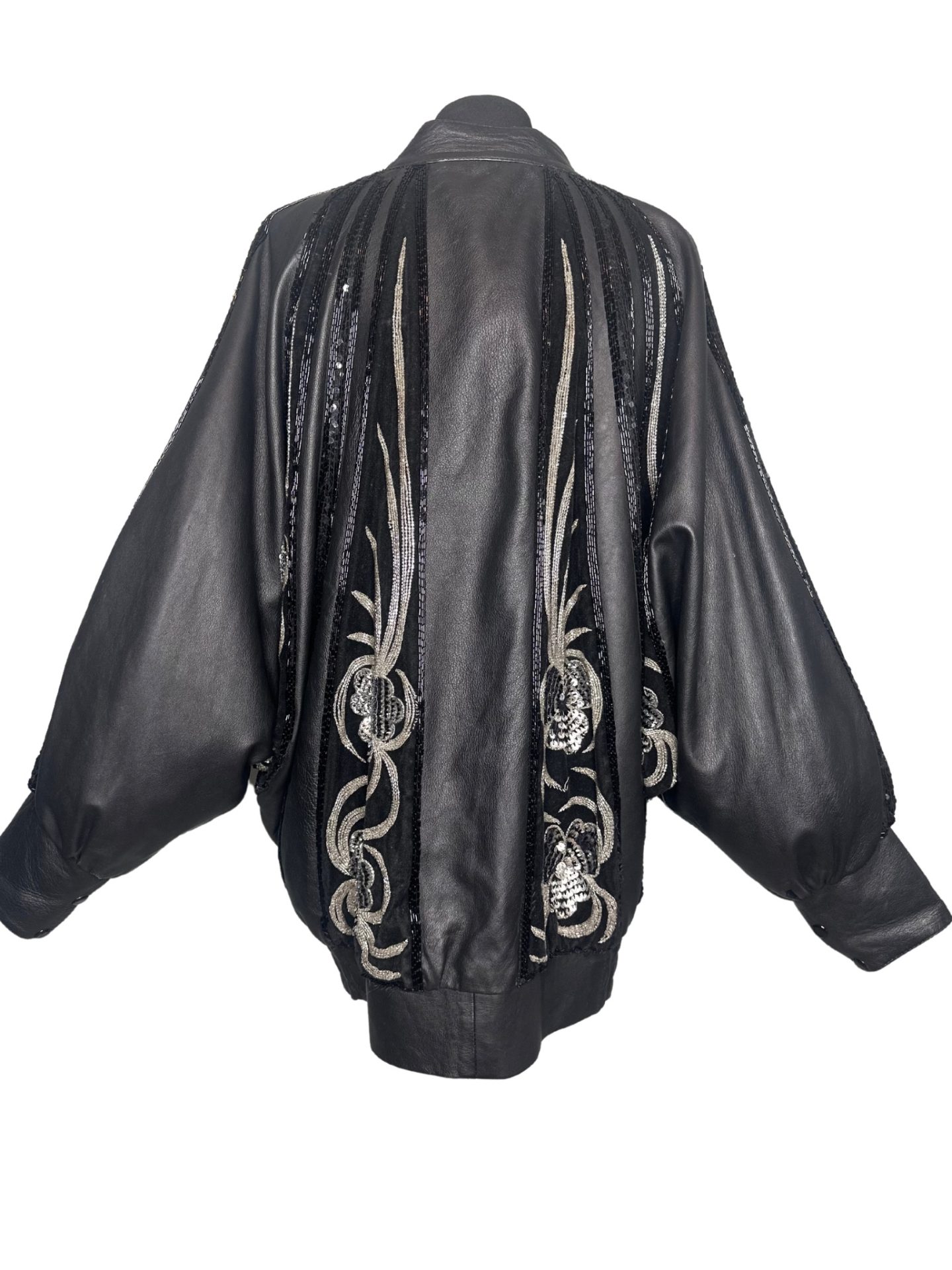 Judith Ann Creations Sequin Vintage Leather Jacket - Image 2