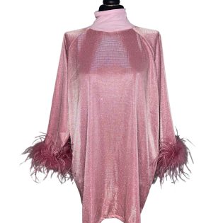 Lurex Disco Mini Dress - Pink | Pink