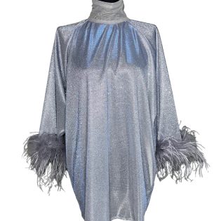 Lurex Disco Mini Dress - Silver | Silver