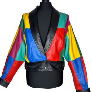 Blush Leathers Colourblock Patchwork Leather Jacket