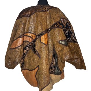 Vintage Metallic Patchwork Leather Jacket