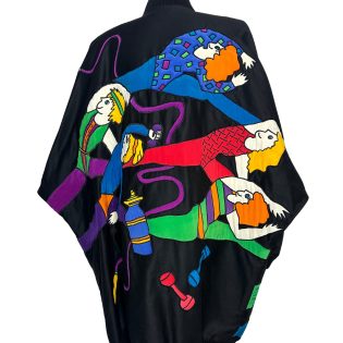 Vintage Silkscapes Jacket with Aerobics Design