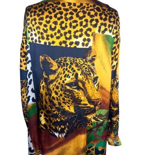 Leopard Print Vintage Silk Shirt