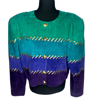 Dino'z Vintage Colour Block Suede Leather Jacket