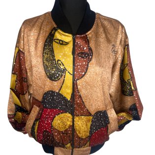 Picasso Bomber Jacket in Gold Bronze Colour Way
