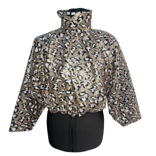 Sequin Sports Luxe Style Crop - Leopard Sequin