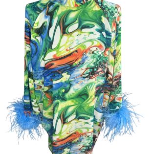 The Chiffon Marble Feather Dress