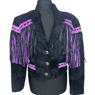 Pioneer Wear Black & Purple Fringe Jacket