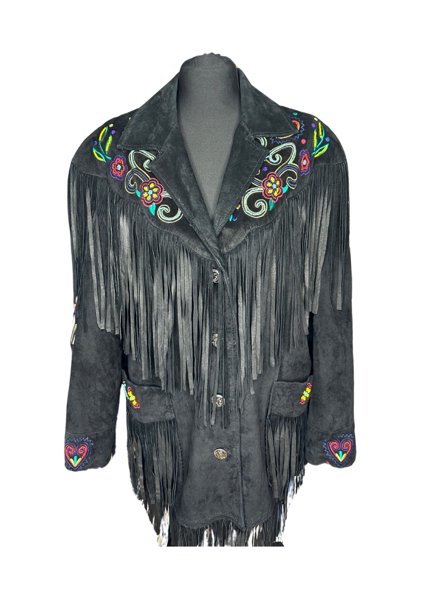 Cache Black Suede Leather Fringed Jacket - Image 2