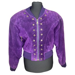 Dino'z Purple & Gold Suede Leather Jacket