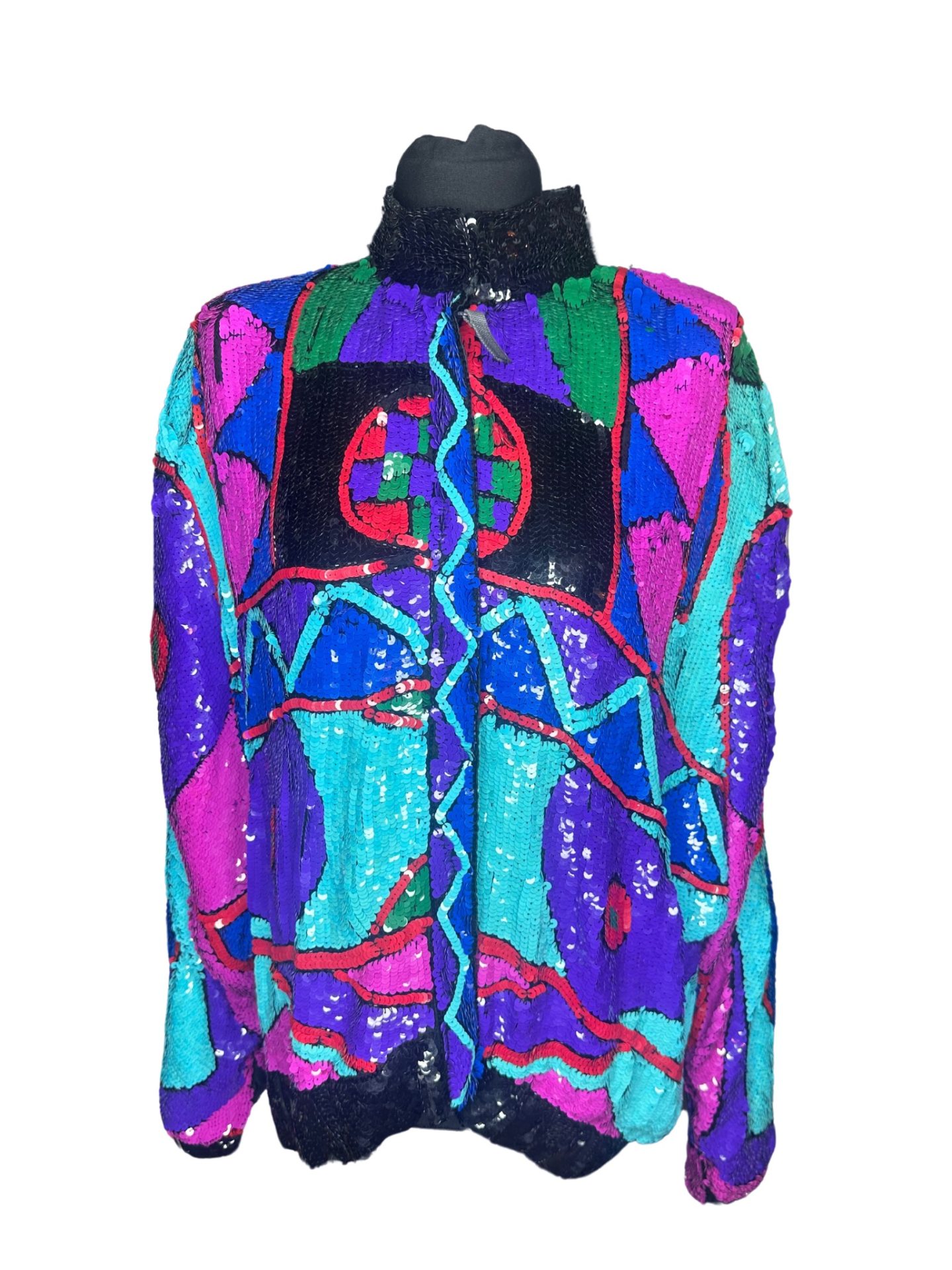 90s Vintage Sequin Bomber Jacket