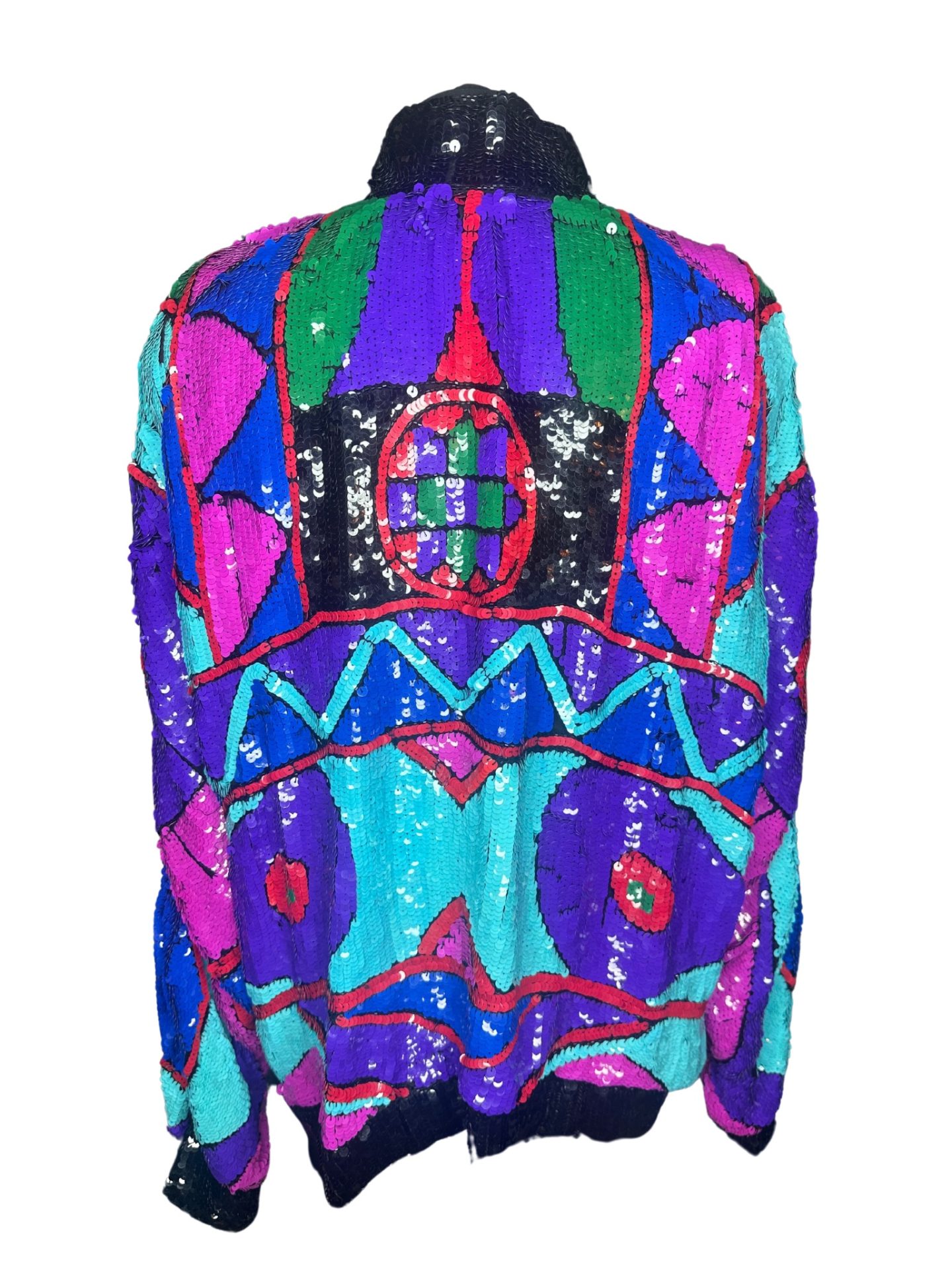 90s Vintage Sequin Bomber Jacket - Image 3