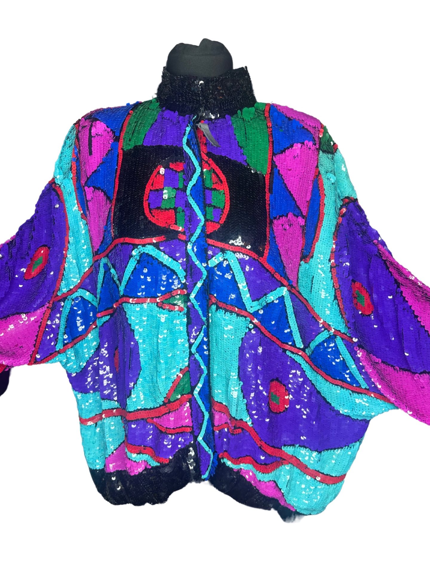 90s Vintage Sequin Bomber Jacket - Image 2