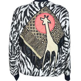 Zebra Patchwork Bomber Jacket