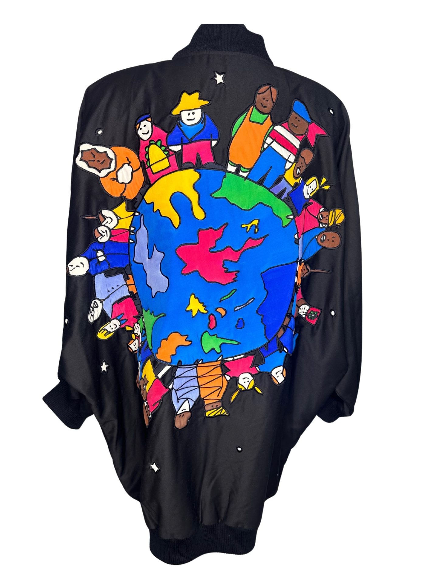 Vintage Silkscapes Jacket with World Design