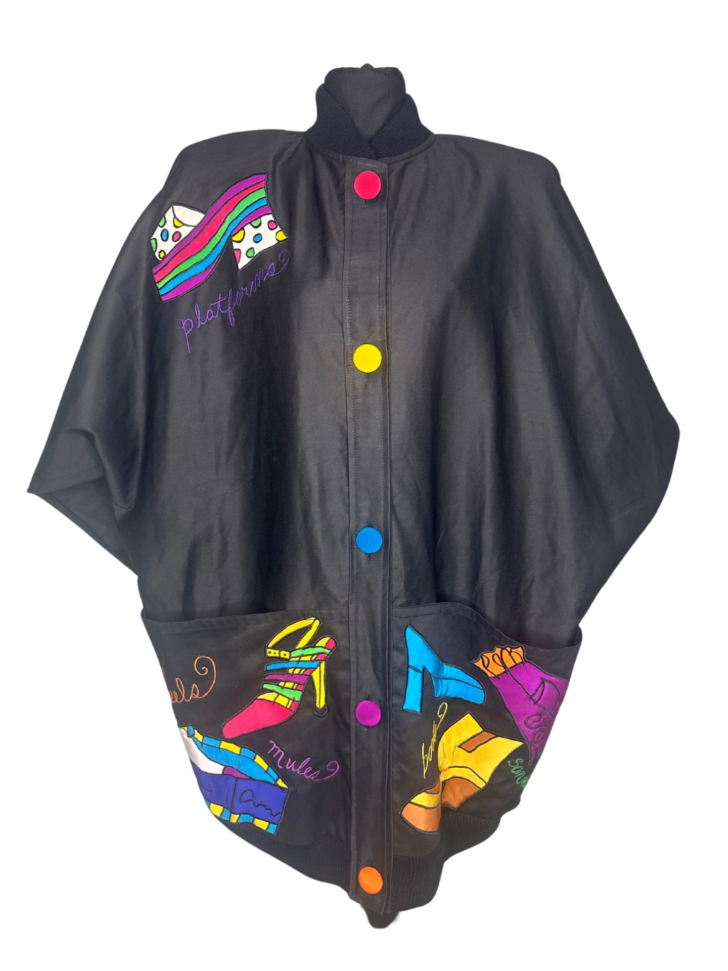Vintage Silkscapes Jacket with Shoe Design - Image 2