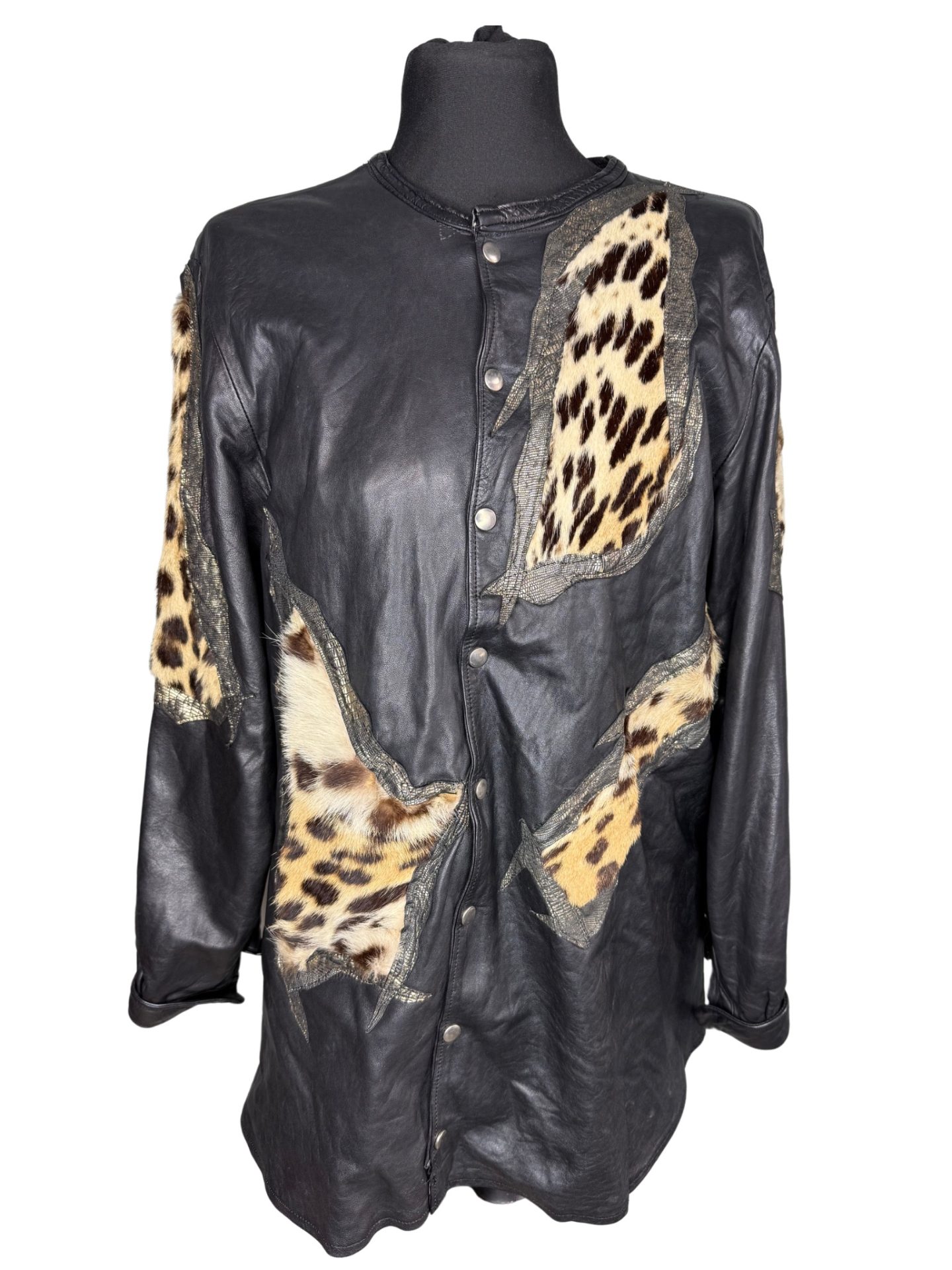 Leopard Fur & Leather Vintage Jacket