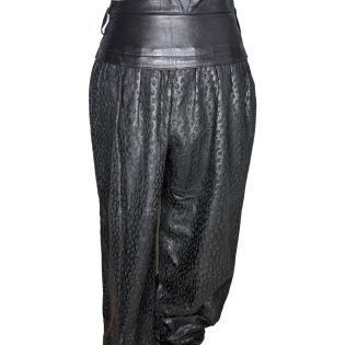 1980s Leopard Print Leather Trousers