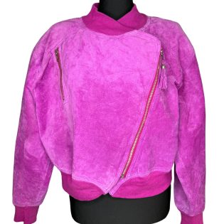 Kippie Pink Suede Leather Vintage Jacket