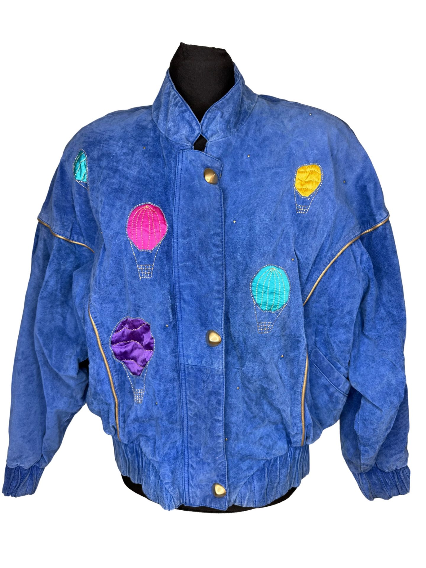 Yessica 80s Air Balloon Suede Leather Jacket