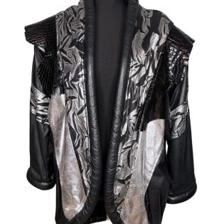 Opulent Black & Silver Vintage Leather Jacket