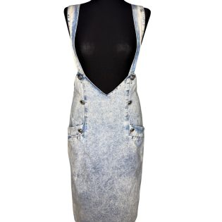 Blondie & Me Made In USA 80s Acid Wash Dungaree Dress