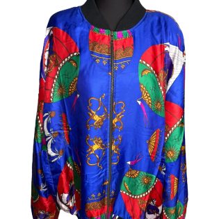 1990s Baroque Blue & Red Vintage Jacket