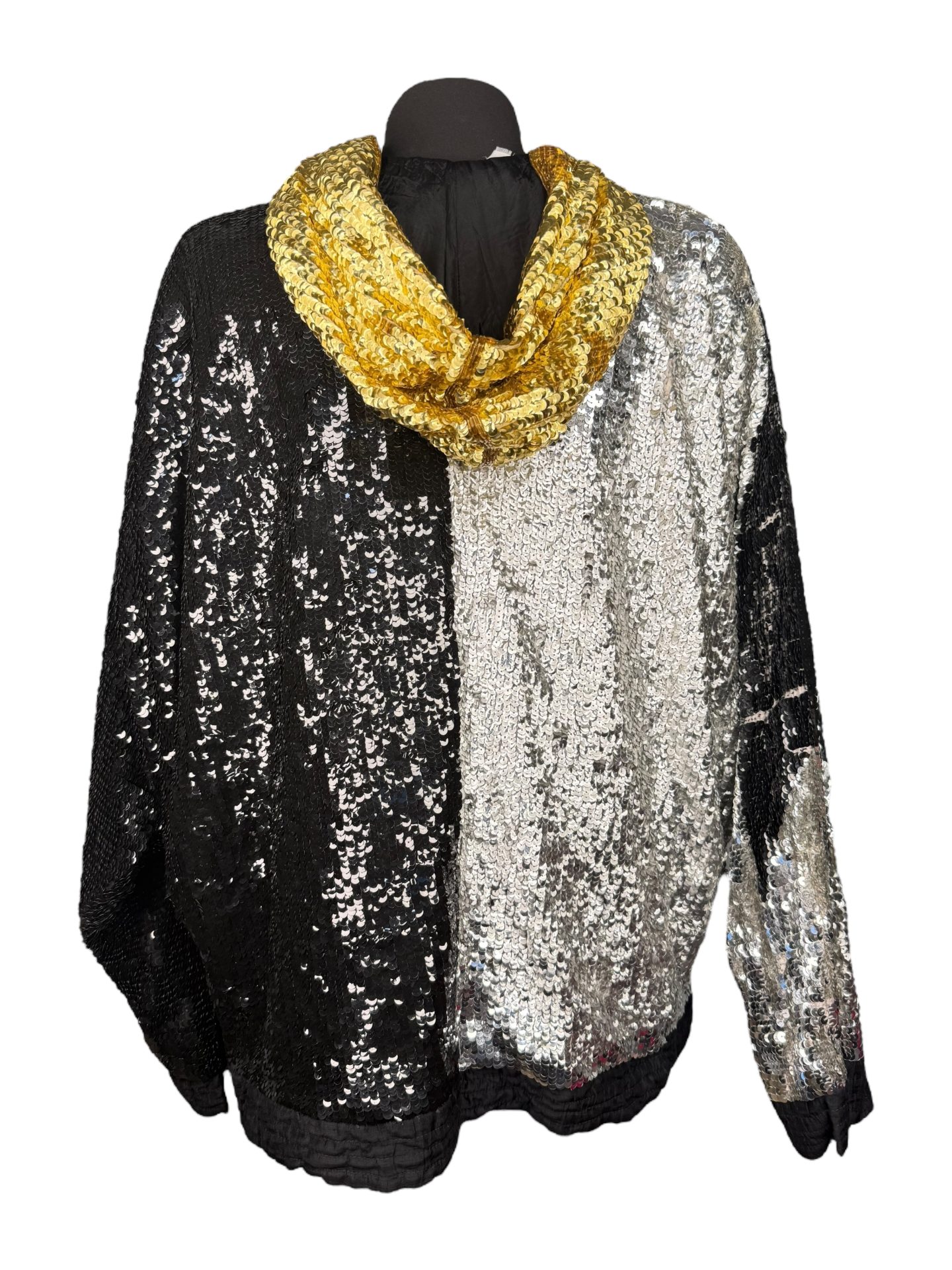 Modi Sequin Horse Print Batwing Hooded Bomber Jacket - Image 2