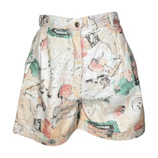 Abstract Vintage Leather Shorts