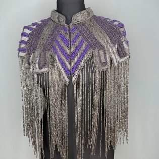 Trophy Cape in Gunmetal Silver & Purple