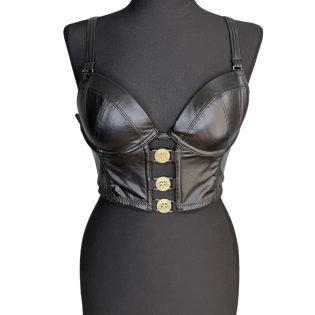 1990s Black & Gold Vintage Bralette Corset