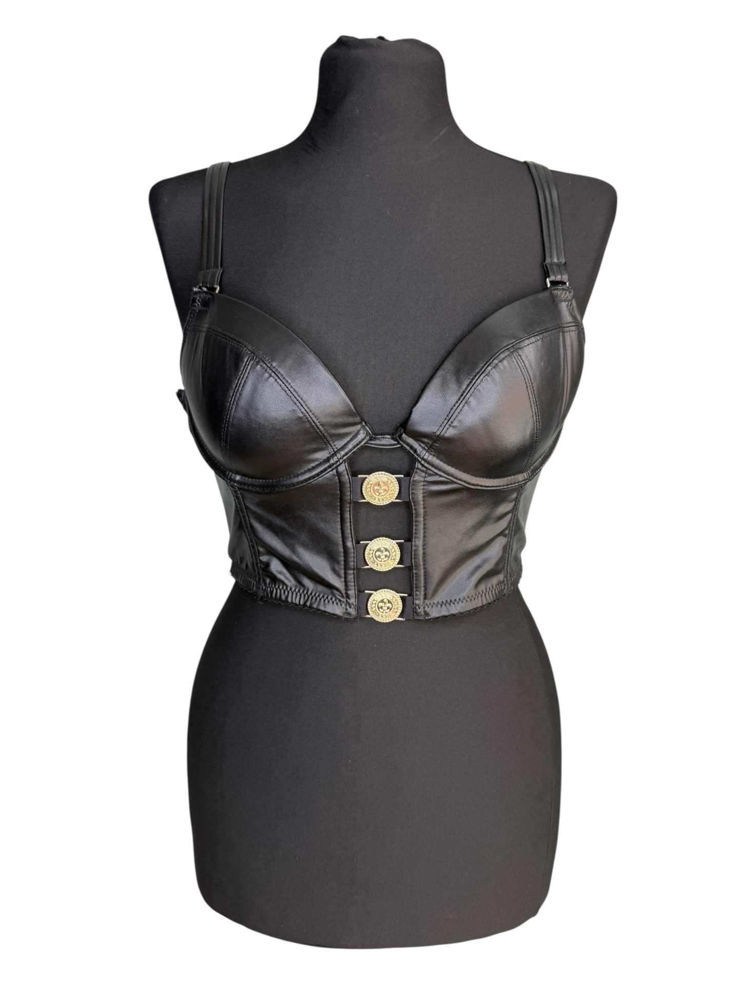 1990s Black & Gold Vintage Bralette Corset