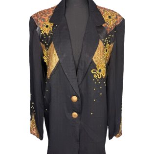 Xavier & Renee Leopard & Leather Patchwork Vintage Jacket