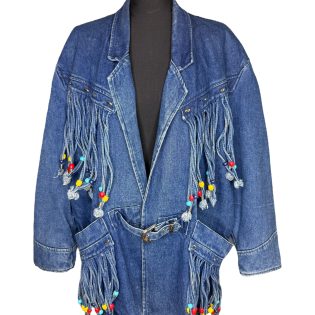 JeanJer 1990s Denim Fringed Jacket