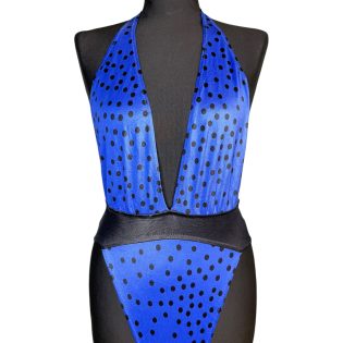 Purple & Black Polka Dot Vintage Swimsuit