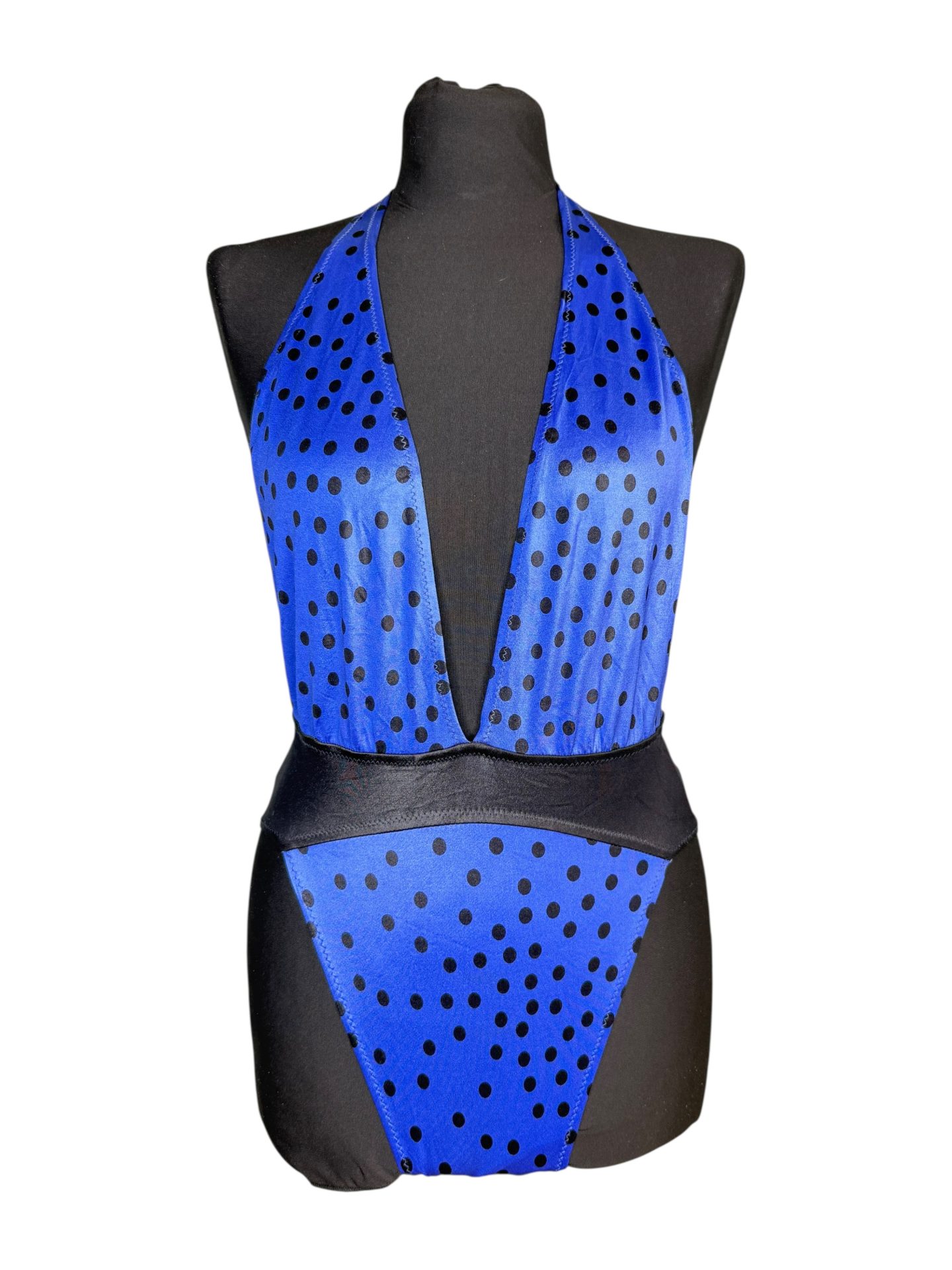Purple & Black Polka Dot Vintage Swimsuit