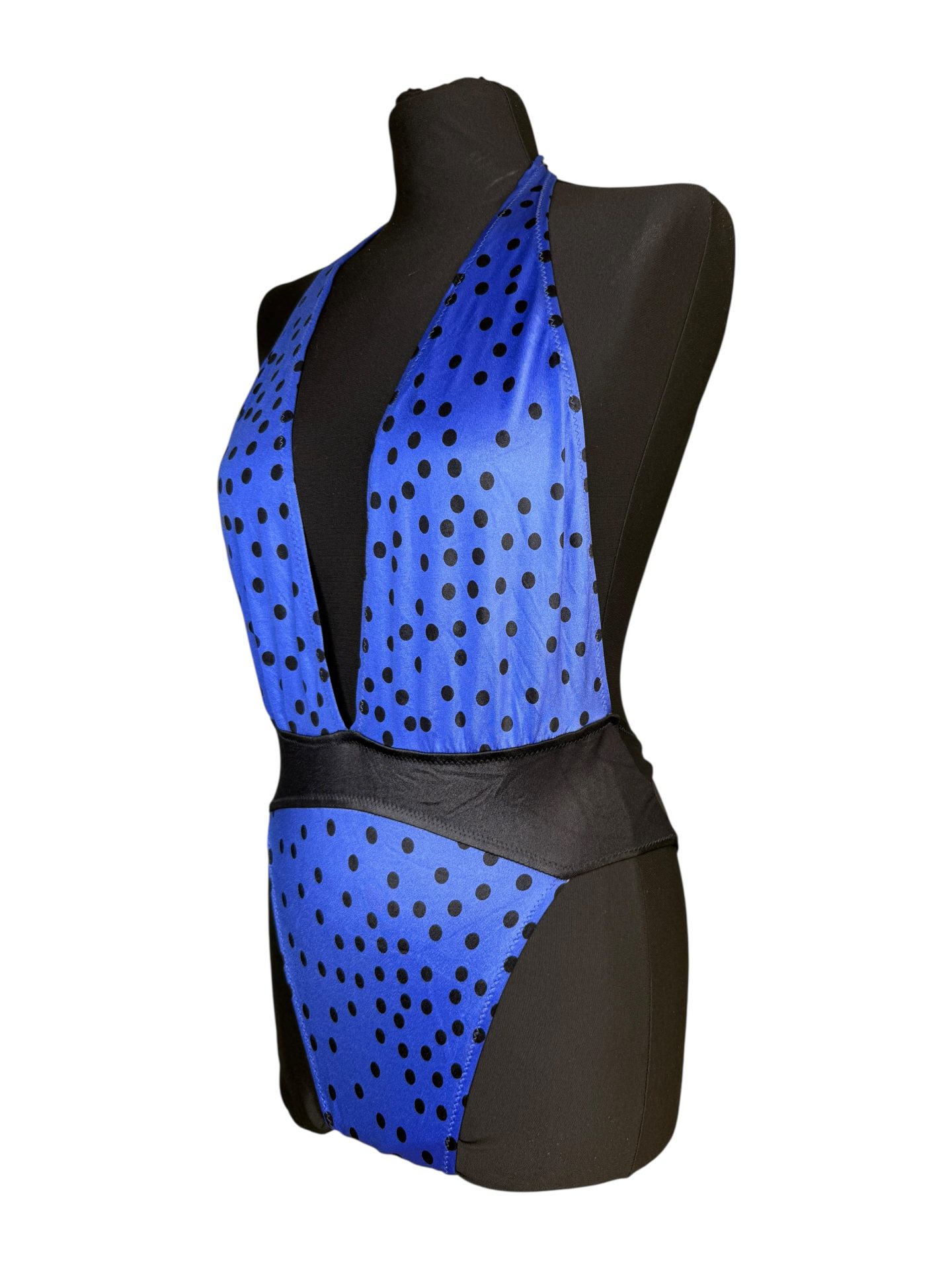 Purple & Black Polka Dot Vintage Swimsuit - Image 2