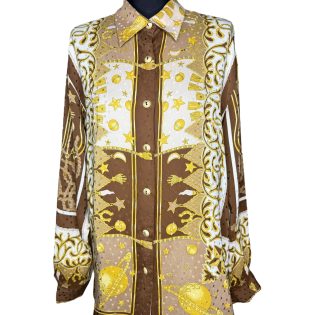 1990s Astrology Vintage Silk Shirt