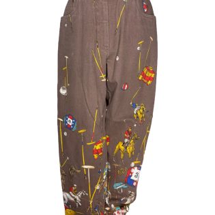 EA Elegance Paris 1990s Equestrian Polo Printed Vintage Jeans
