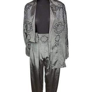 1990s Silver & Black Vintage Set 2 Piece