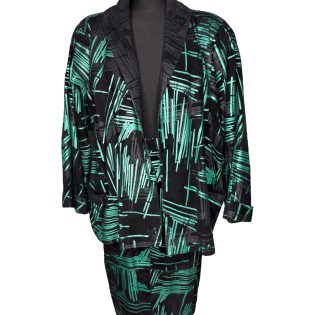 1980s Vintage Leather Suit 2 Piece