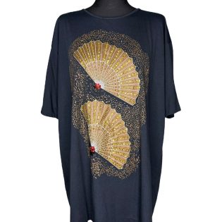 Kris Michele Black & Gold Sequin Vintage Seashell Tee Dress