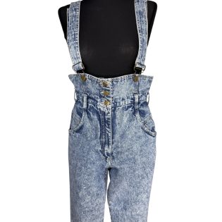 1980s Rib Cage Dungaree Jumpsuit